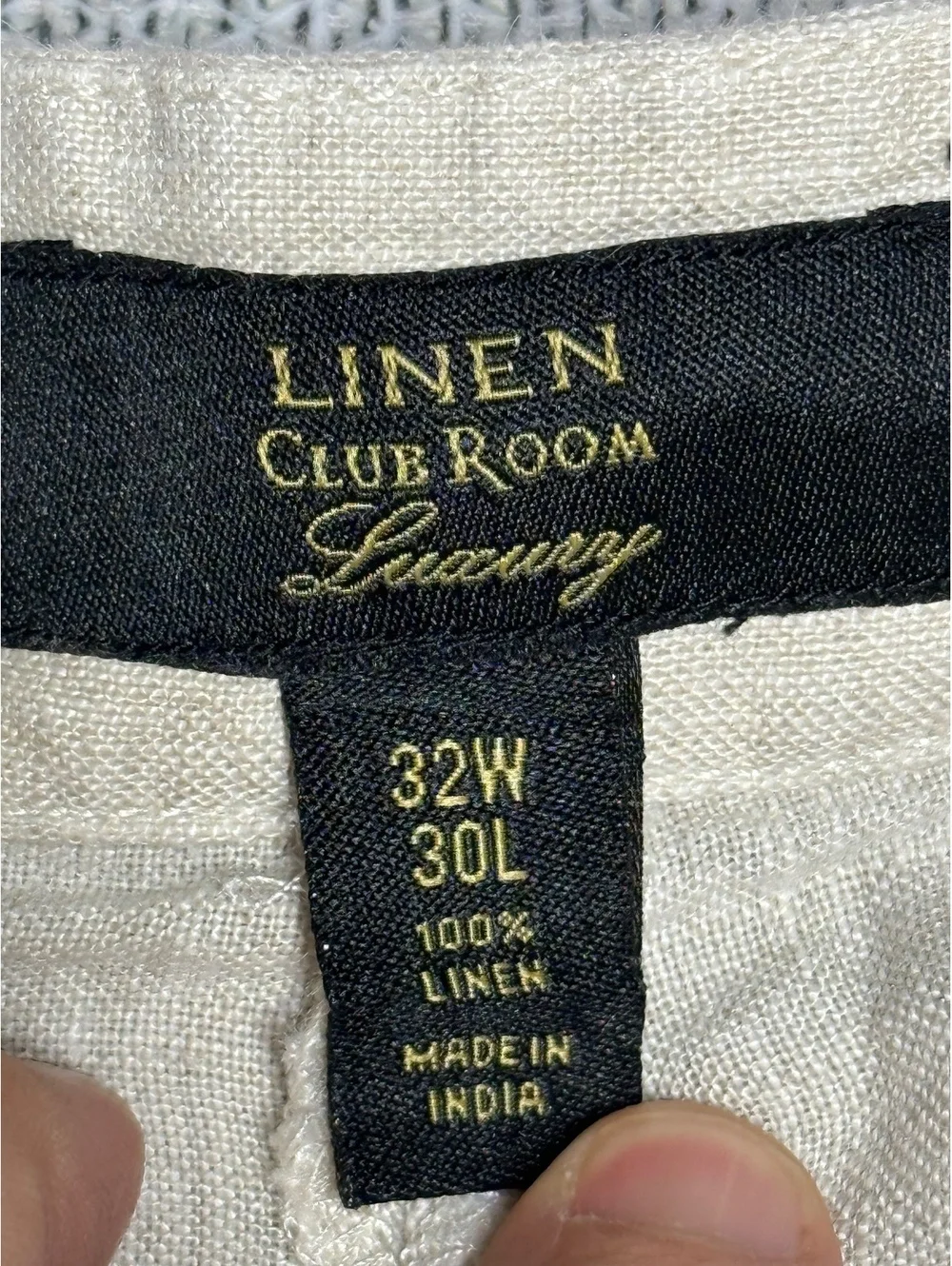 Club Room Mens Beige 100 Linen Pants 32x30 Luxury